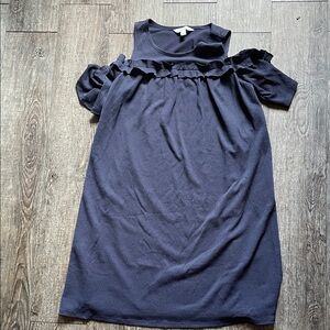LC Lauren Conrad Navy Dress with Ruffles